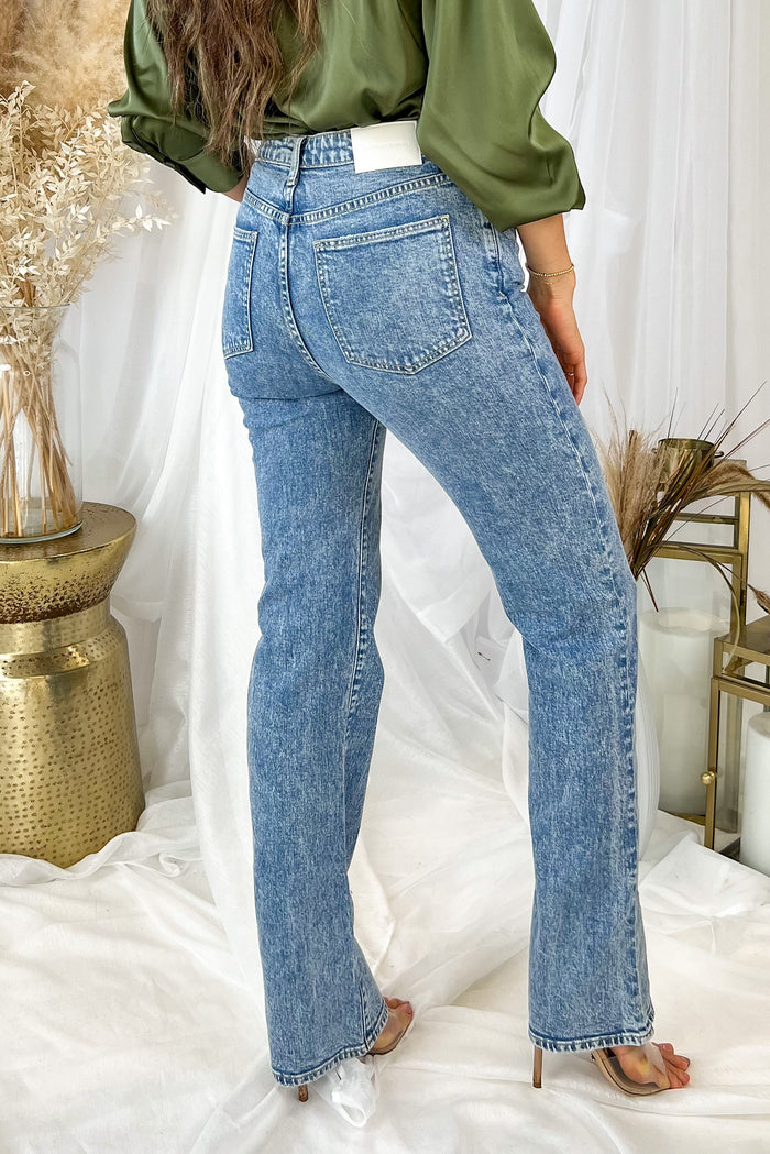Jonathan Simkhai Archer High Rise Straight Pant Denim