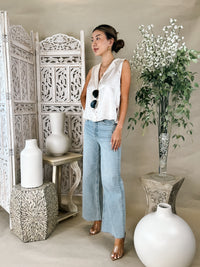 Bella Dahl Sleeveless Notch Collar Button Down