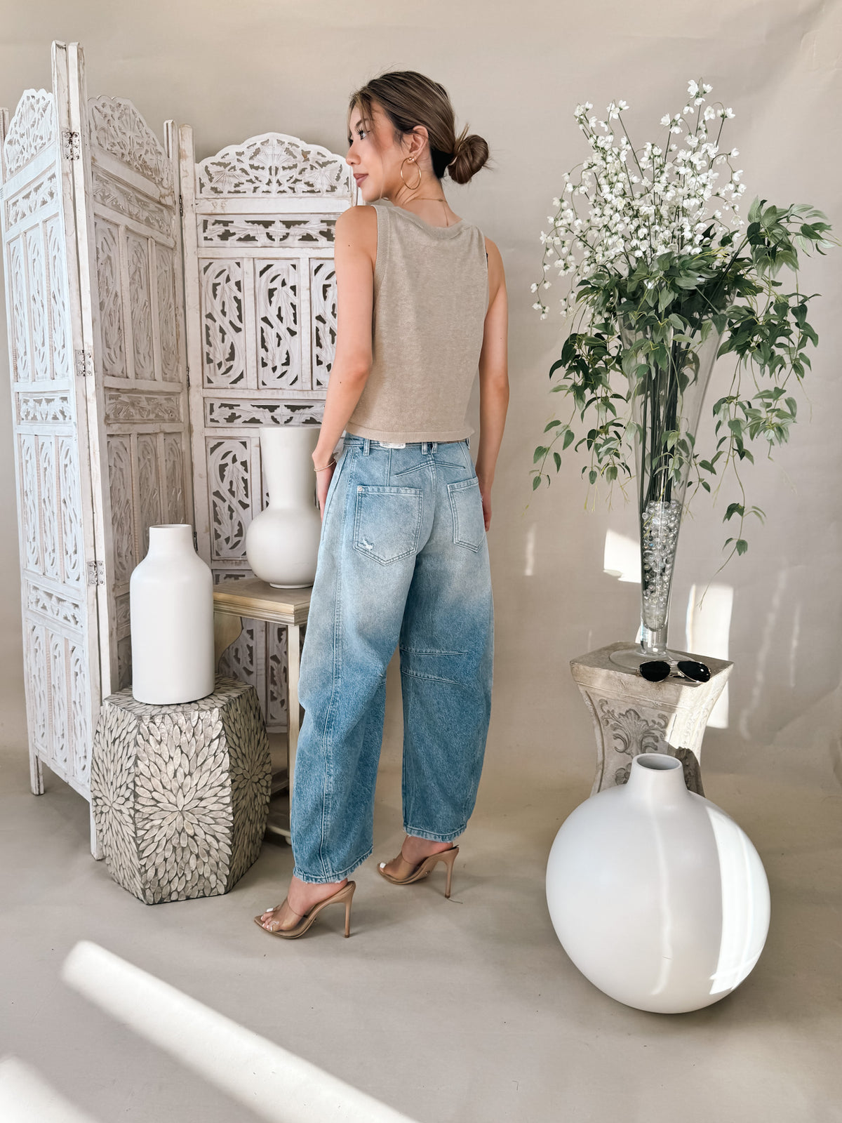 Free People Good Luck Mid Rise Barrel Jean