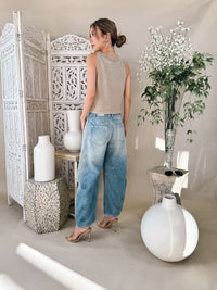 Free People Good Luck Mid Rise Barrel Jean