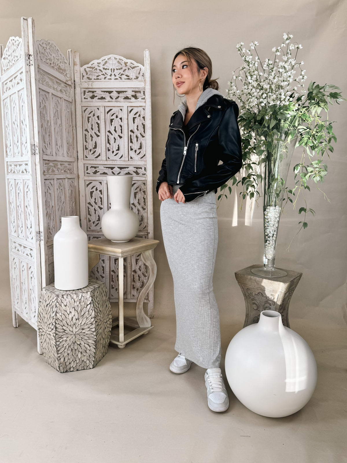 Lamarque Biker Jacket W/ Removable Hood