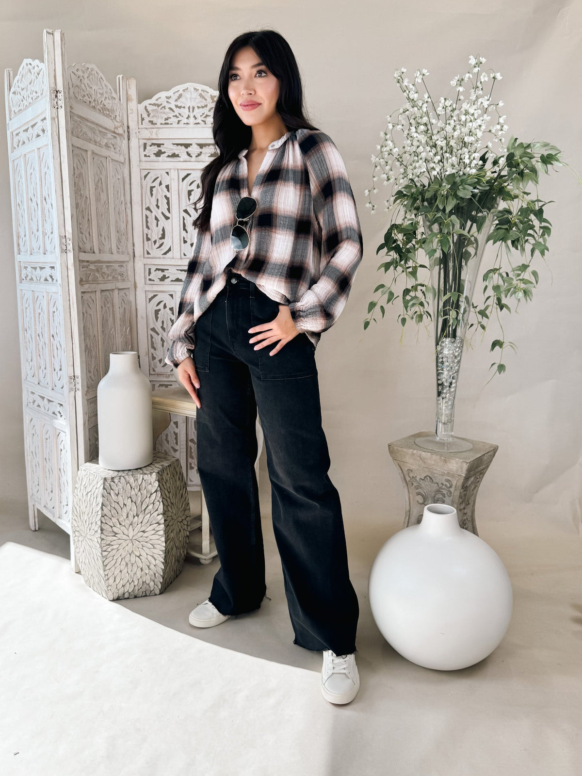 Bella Dahl L/S Shirred Raglan Shirt