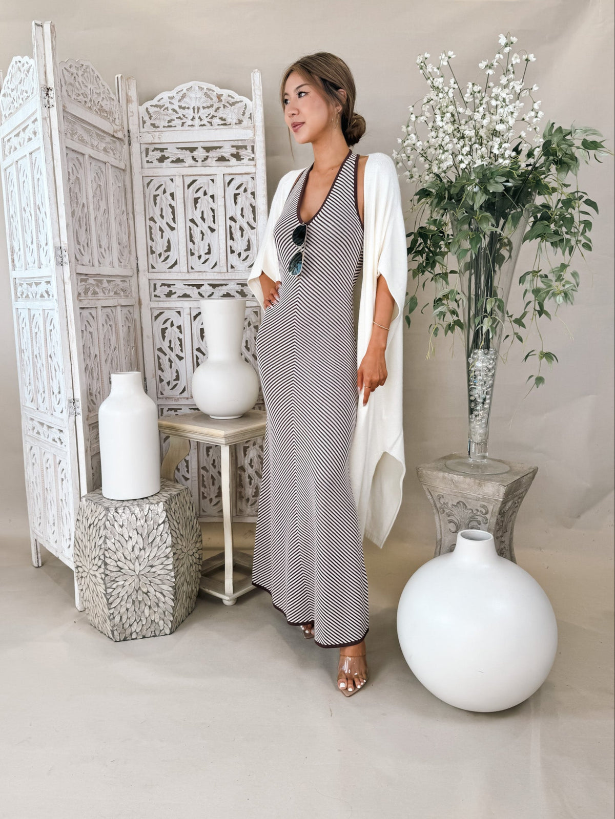 Mon Renn Shoal Knit Halter Dress