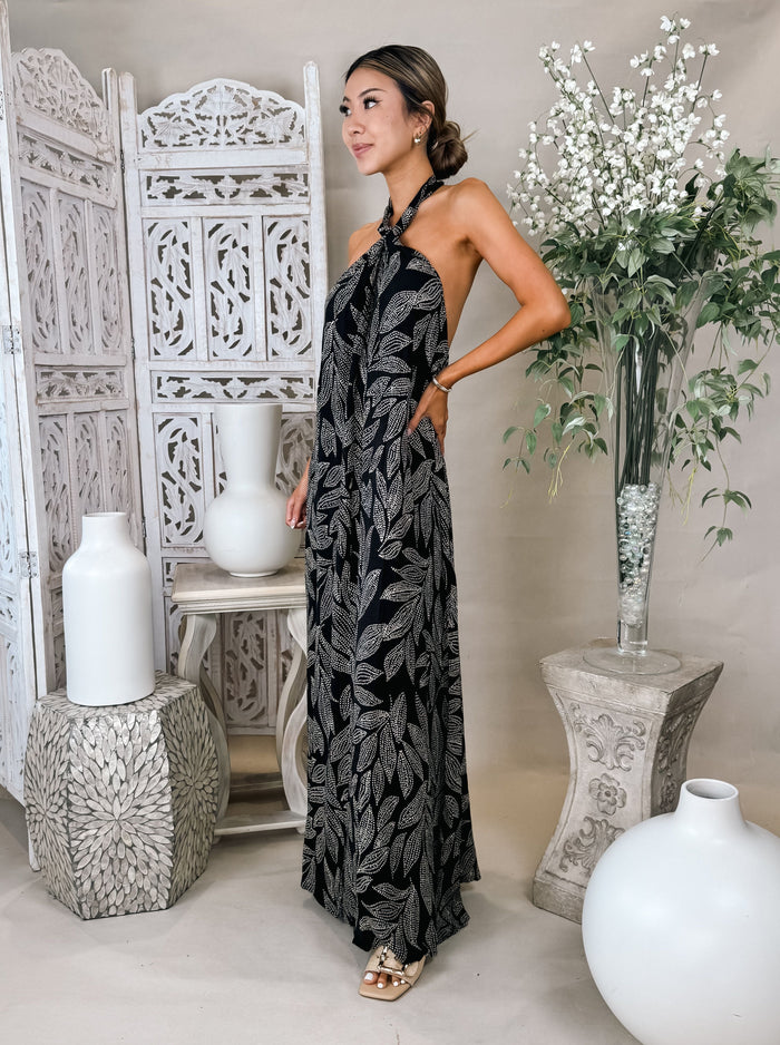 Elan Maxi Halter Dress