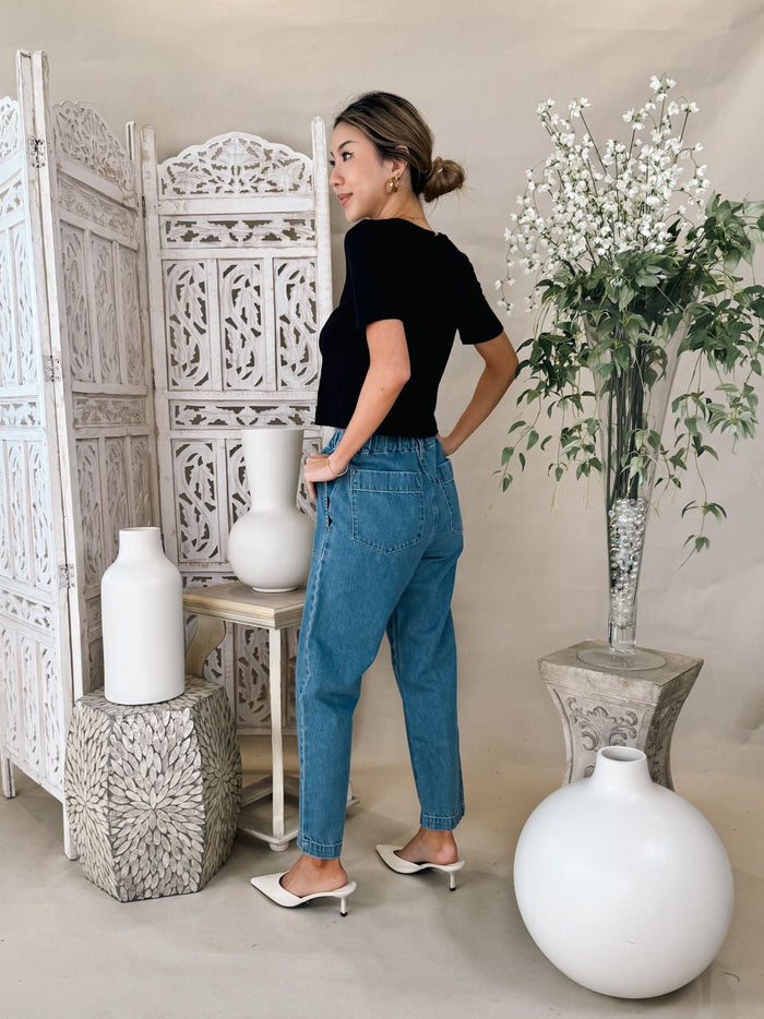 L'Agence Donna S/S Crop Crew Neck Tee