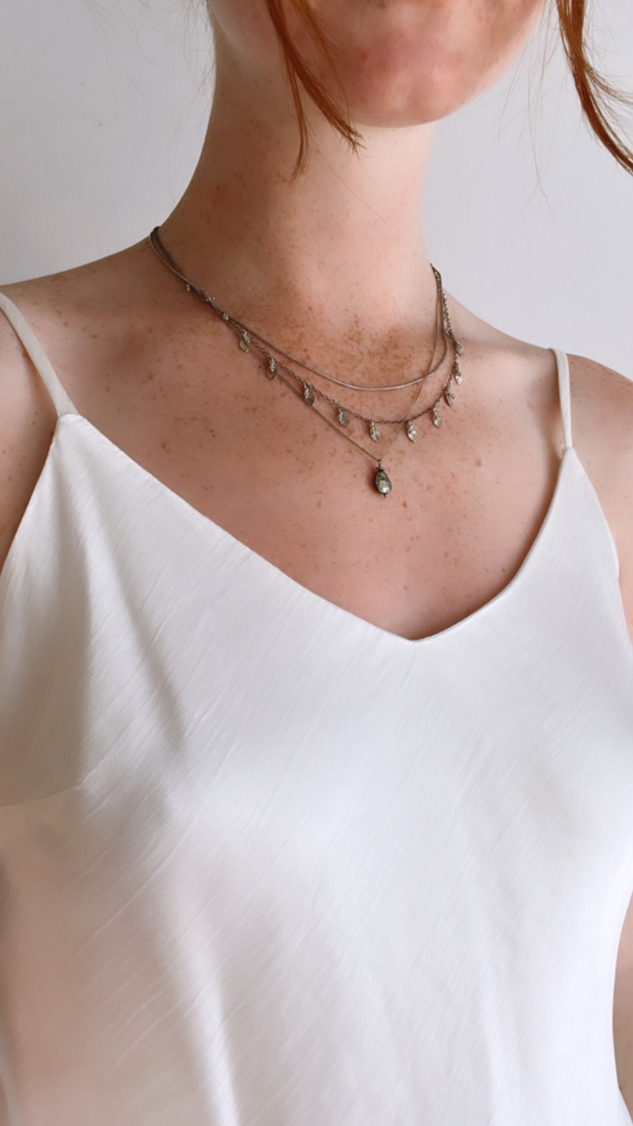 Chan Luu Silver Mix Layered Pyrite Necklace Mikinola