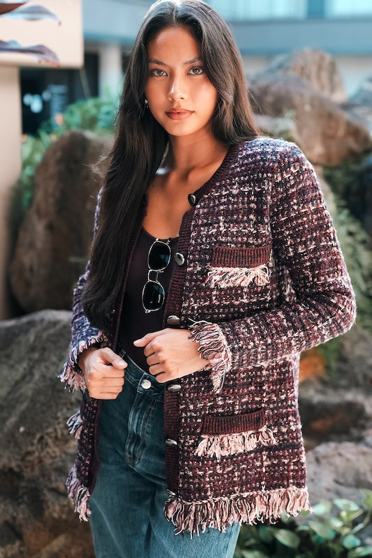 L'Agence Kastoria Fringe Trim Cardi – Mikinola