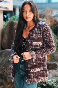 L'Agence Kastoria Fringe Trim Cardi