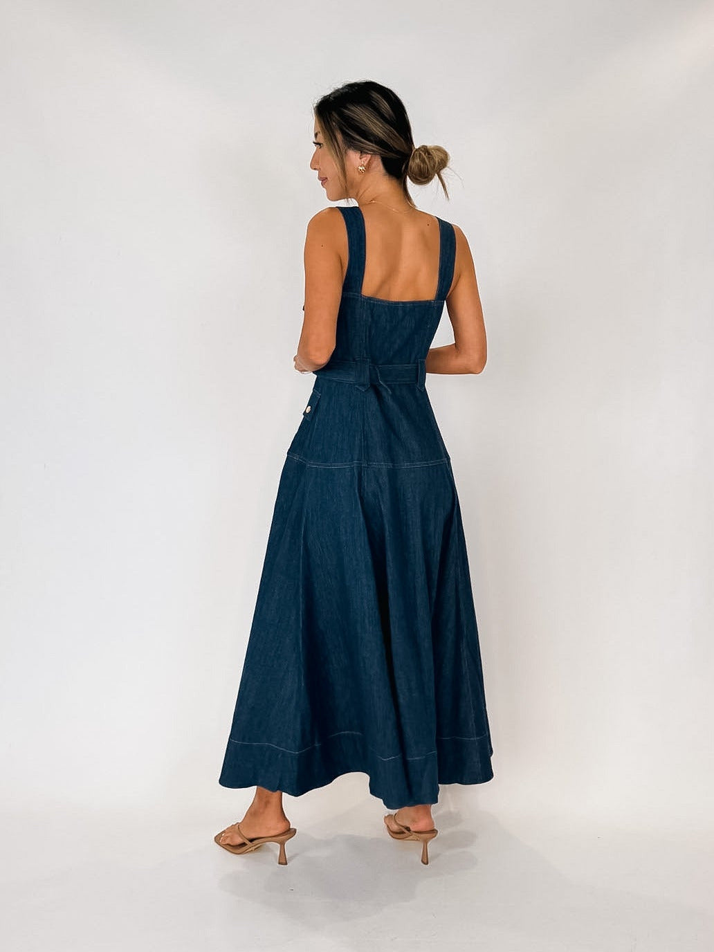 Karina Grimaldi Jenna Denim Midi Dress