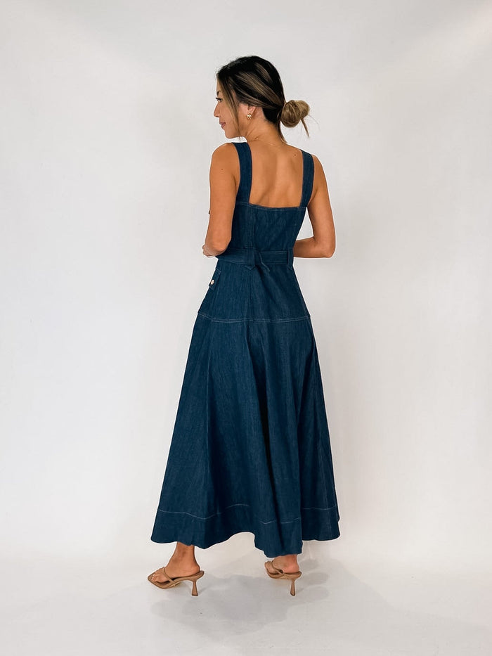 Karina Grimaldi Jenna Denim Midi Dress