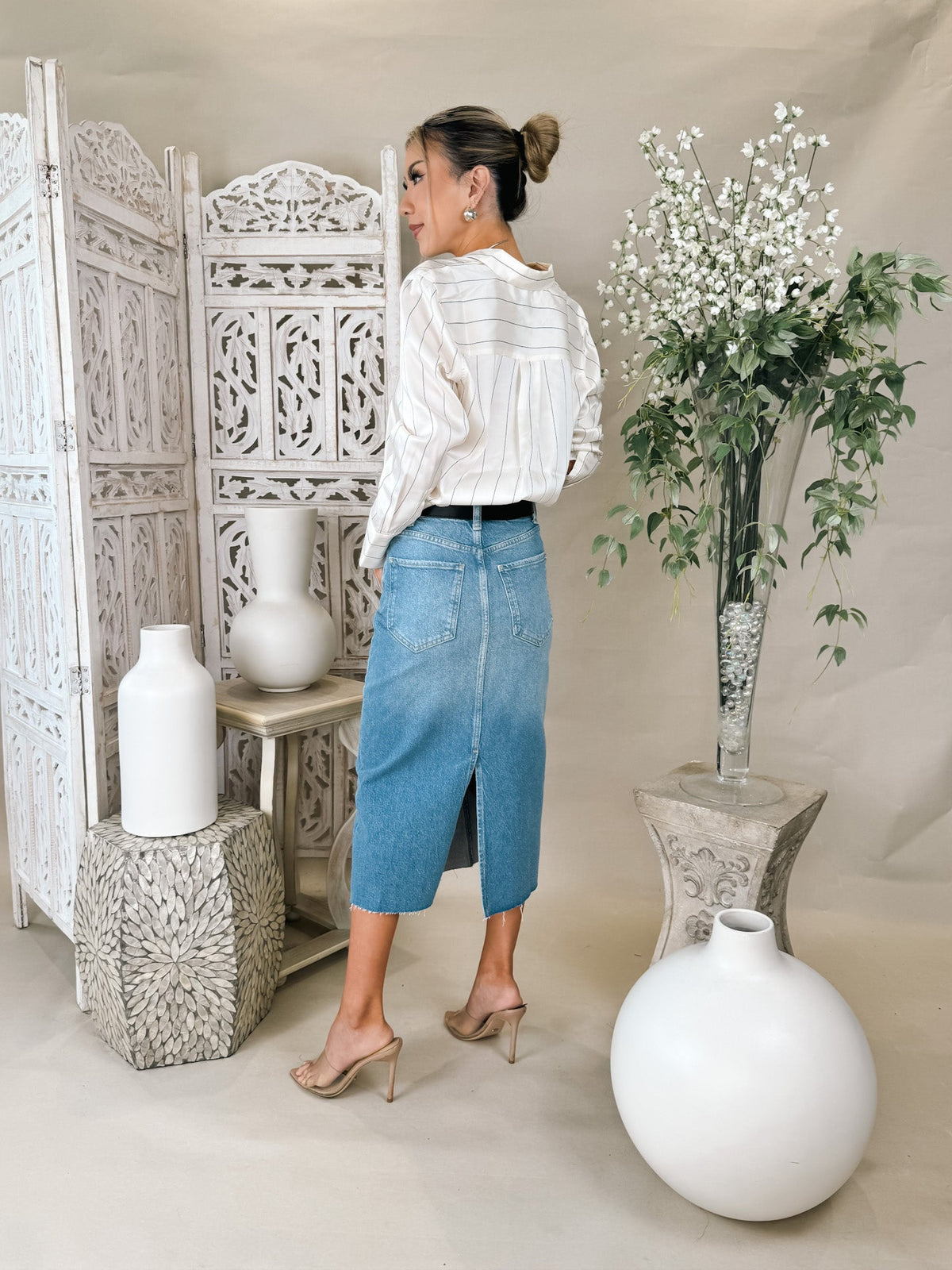 Rails Highland Denim Midi Skirt