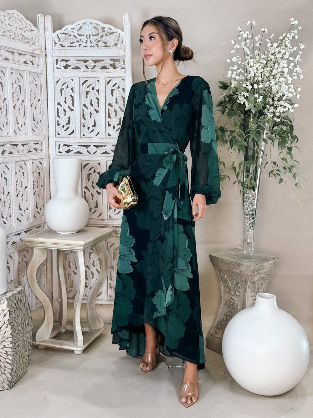 Hutch Long Sleeve Wrap Maxi Dress
