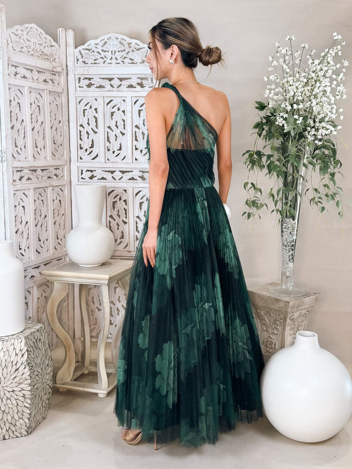 Hutch One Shoulder Tulle Maxi Dress