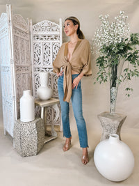 Frame Le High Straight Corkscrew Jean