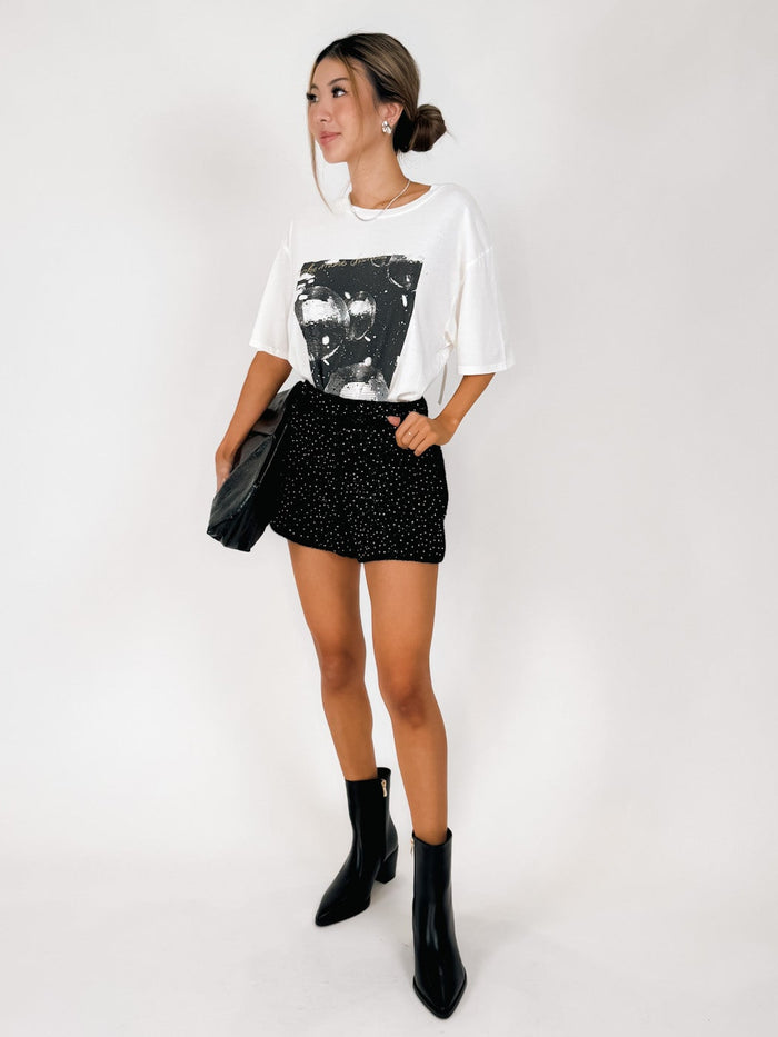 ASTR Wynn Beaded Tweed Shorts