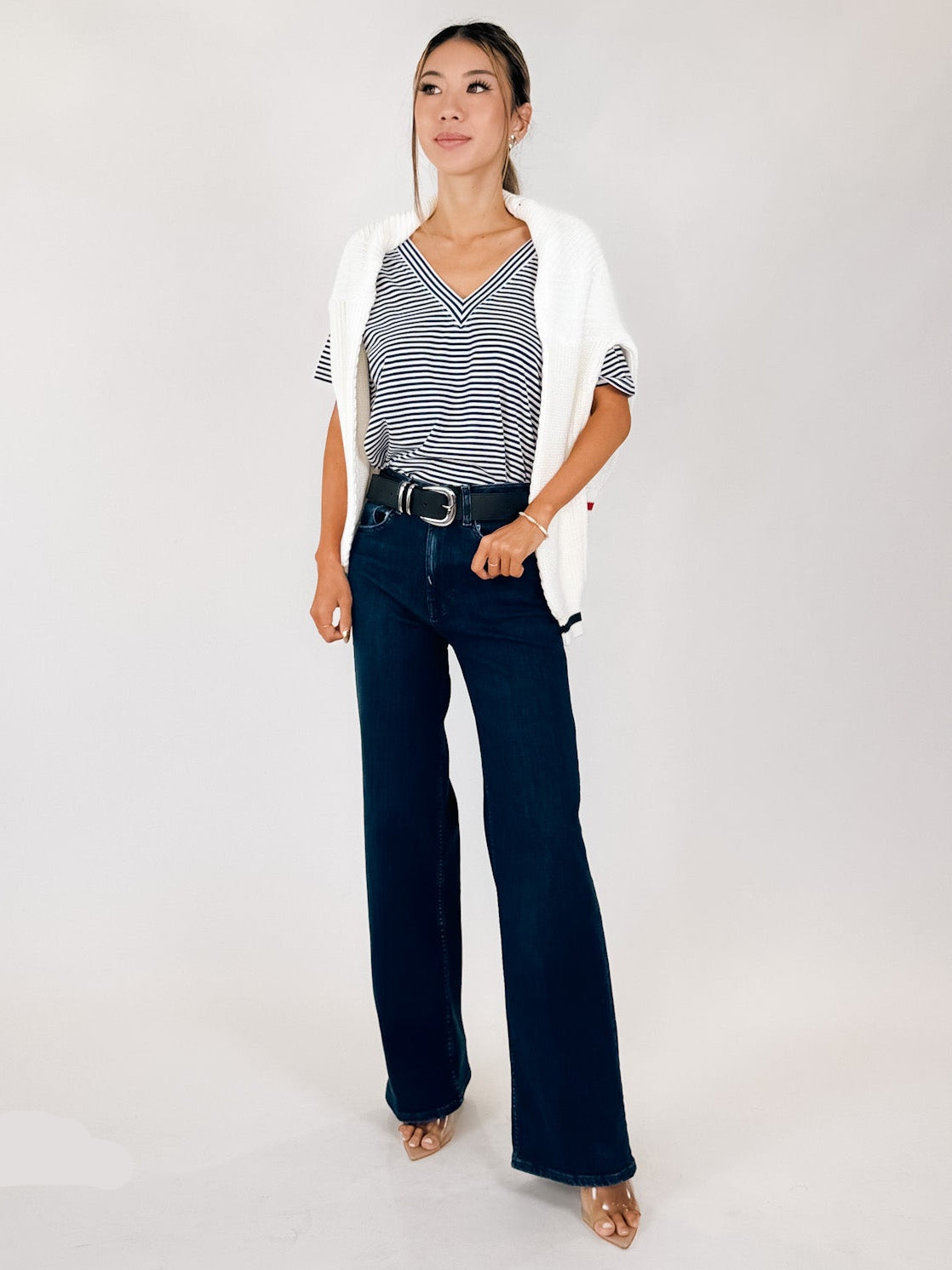 Splendid Kacey Stripe V Neck Tee