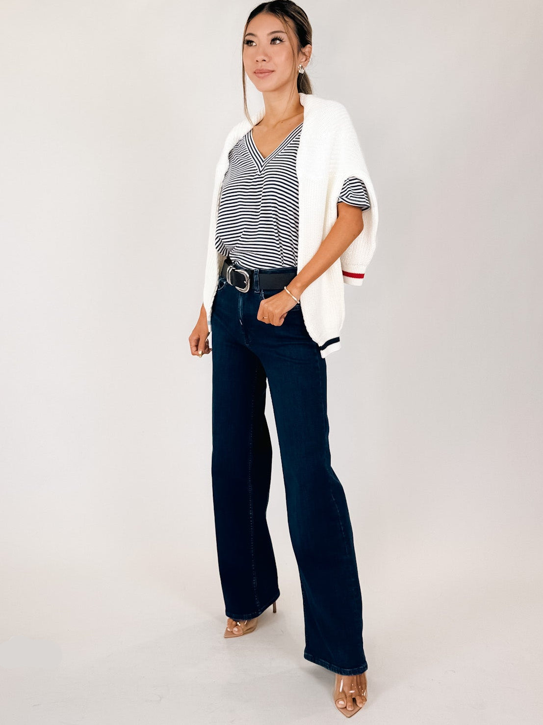 Splendid Kacey Stripe V Neck Tee