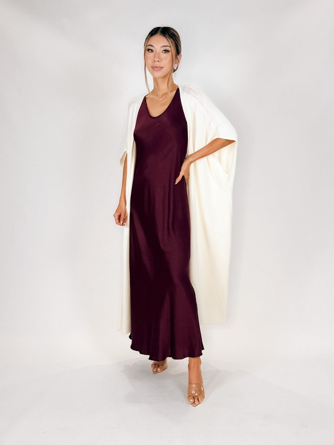 v neck bias cut dress V-Neck Bias Cut Sheath