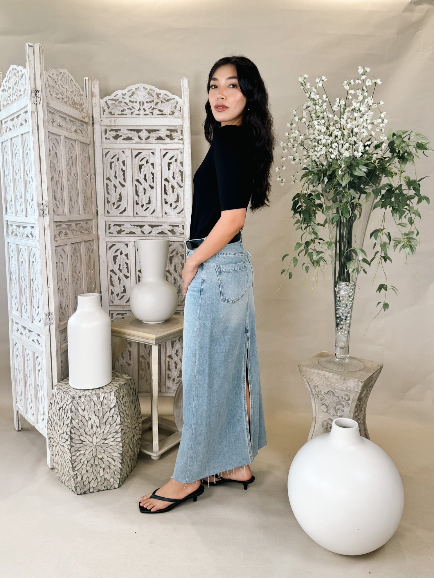 Pistola Raye Low Slung Maxi Skirt – Mikinola