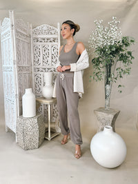 perfectwhitetee Celeste Fleece LS Cardigan