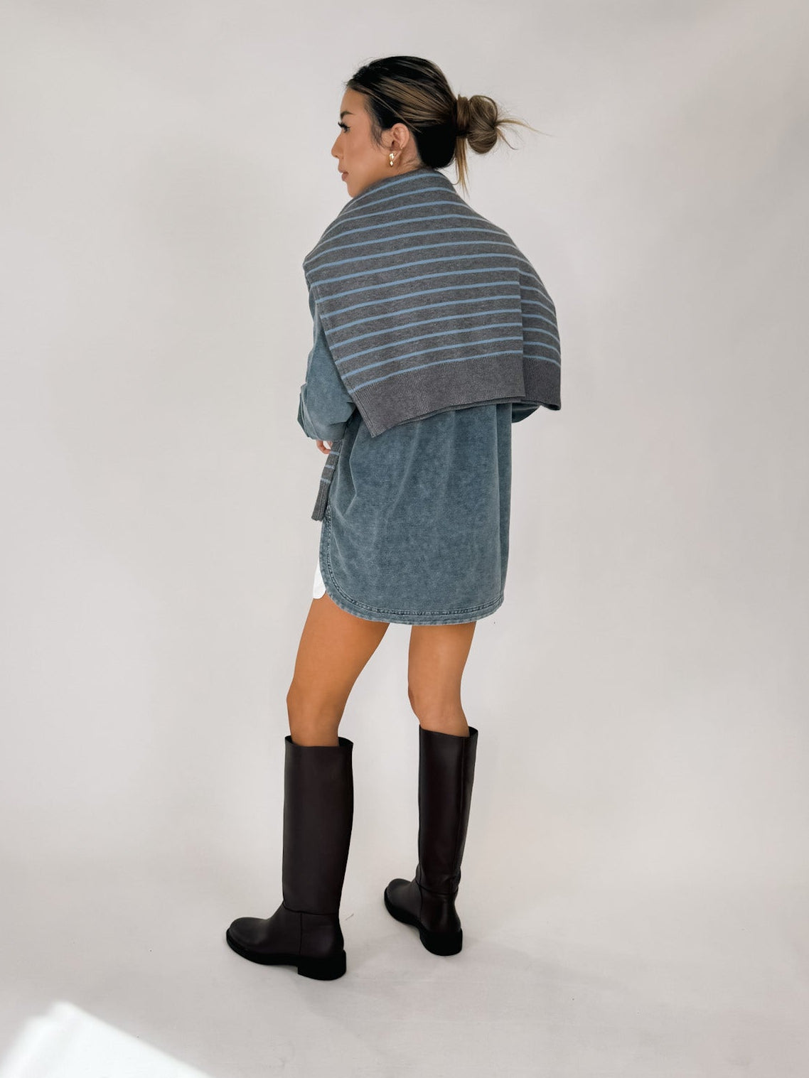 Splendid Gwen Indigo Terry Button Down Indigo