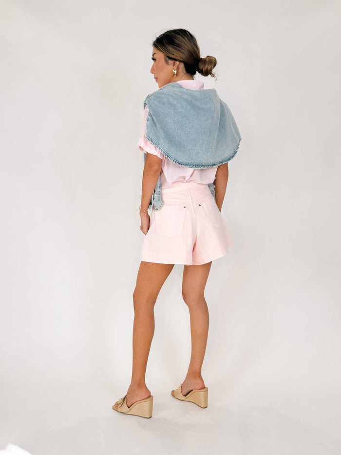 KIVARI Celene Denim Short Soft Pink