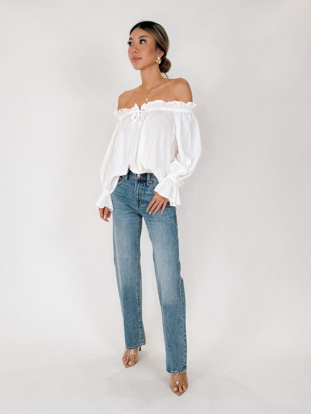 Elan L/S Off Shoulder Top