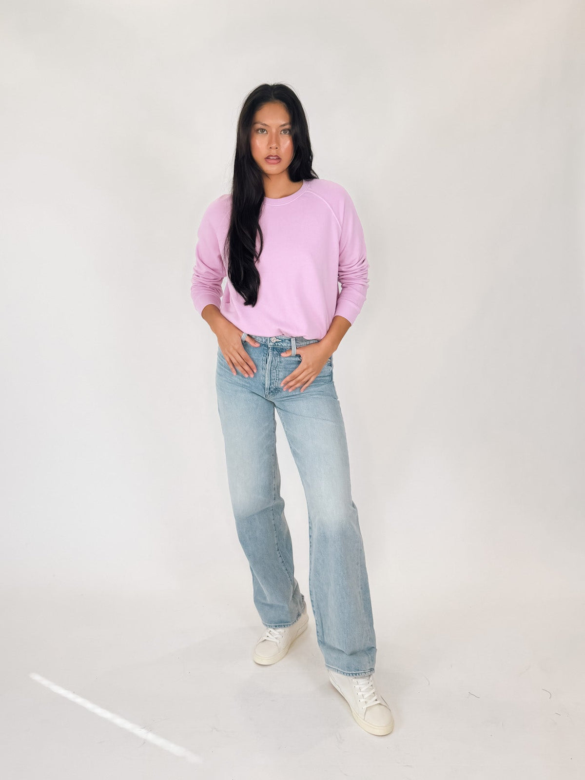 perfectwhitetee Alexi L/S Raglan Crew Top