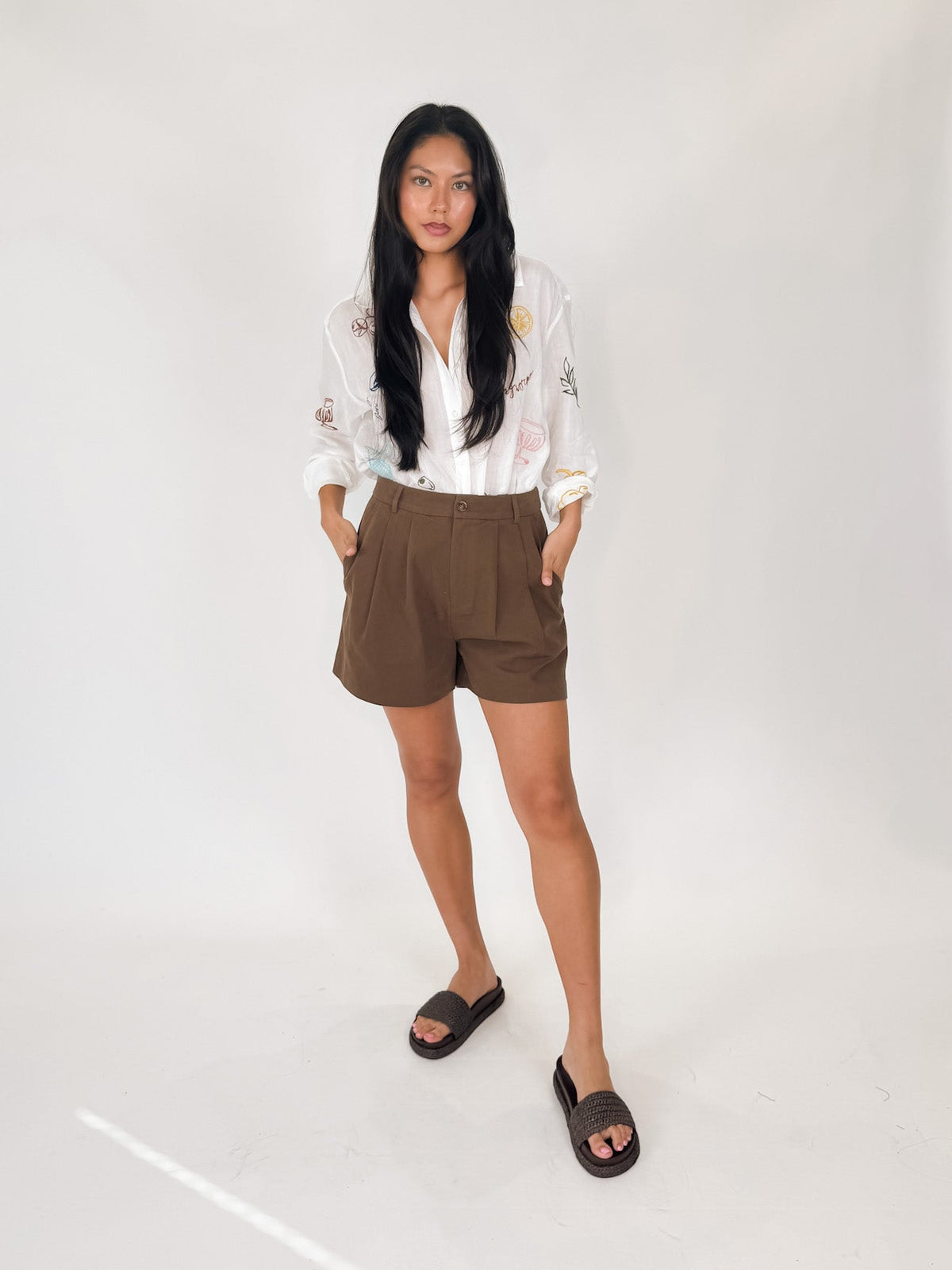 ASTR Trace Shirt White Picnic