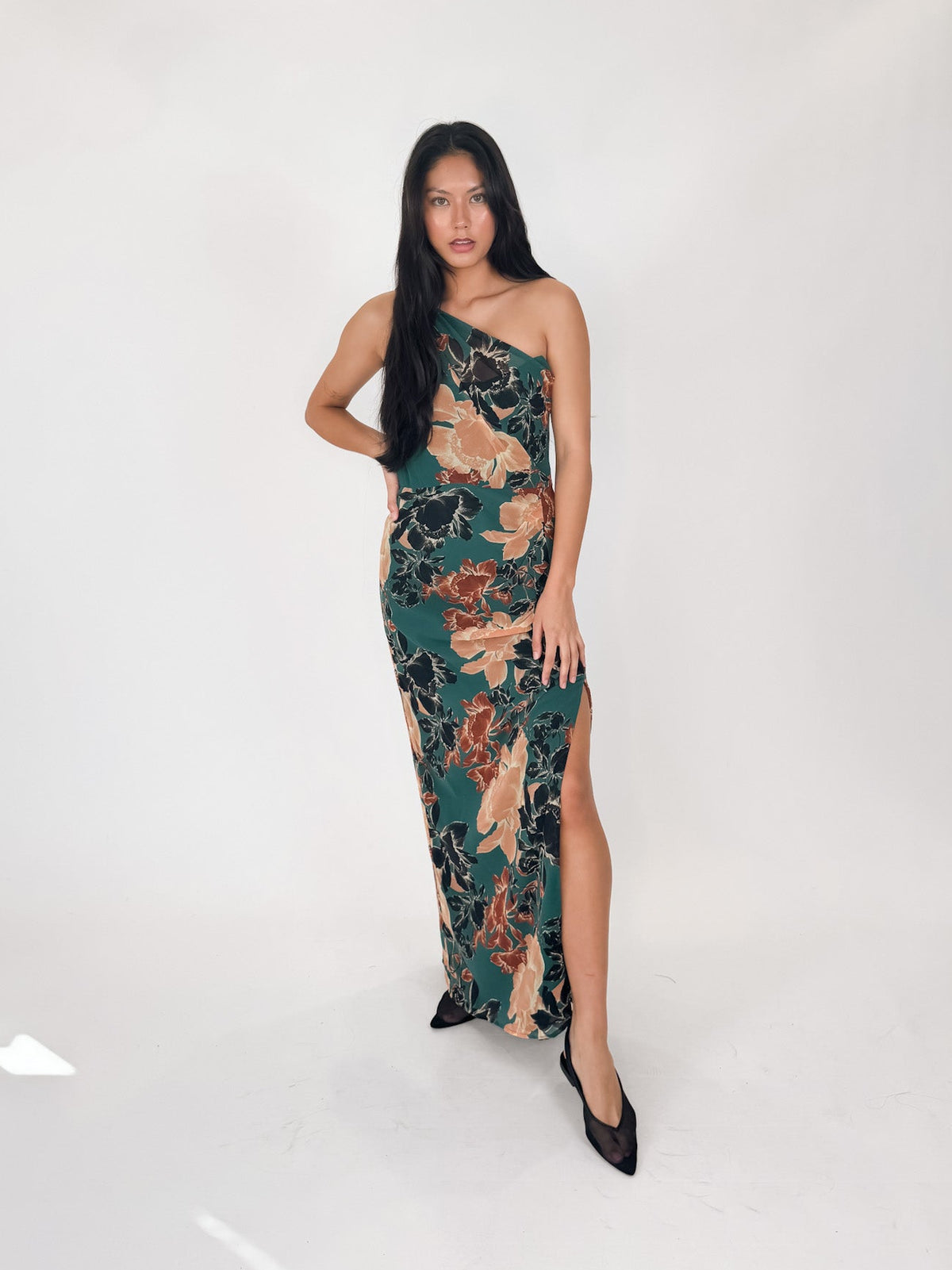 Hutch Siona Dress Teal/Multi Inverted Sketch