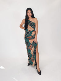 Hutch Siona Dress Teal/Multi Inverted Sketch