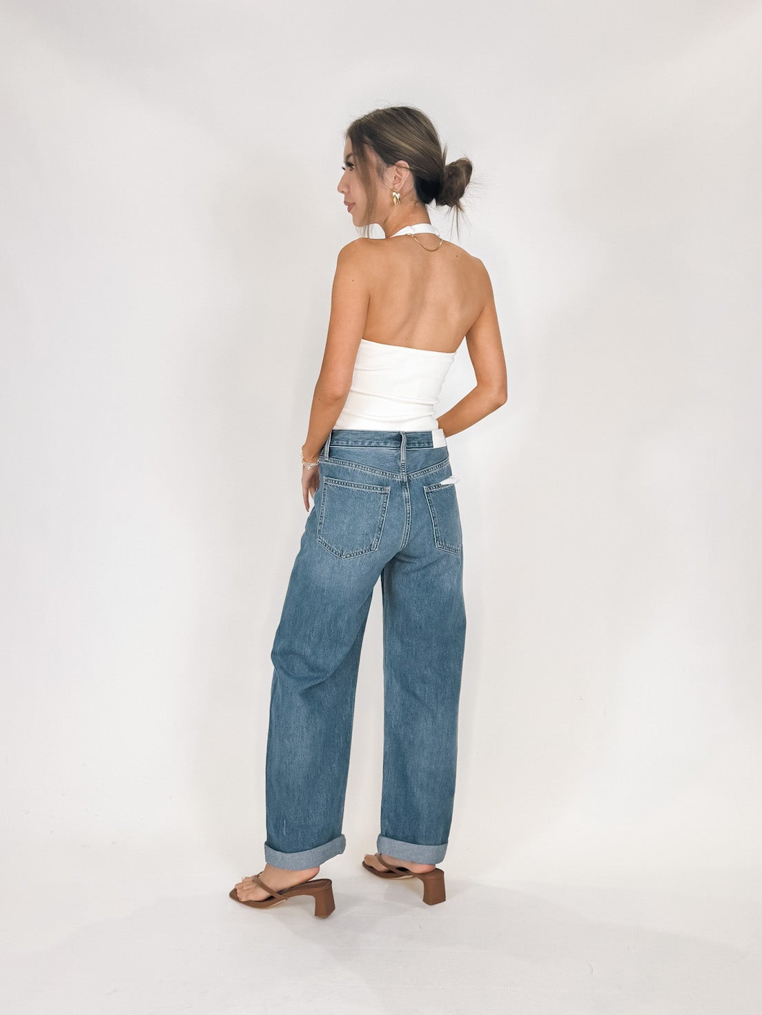 Pistola Donny Rolled Hem Boyfriend Jean