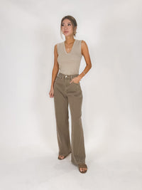 Enza Costa Supima Cotton Sleeveless V Neck Tee