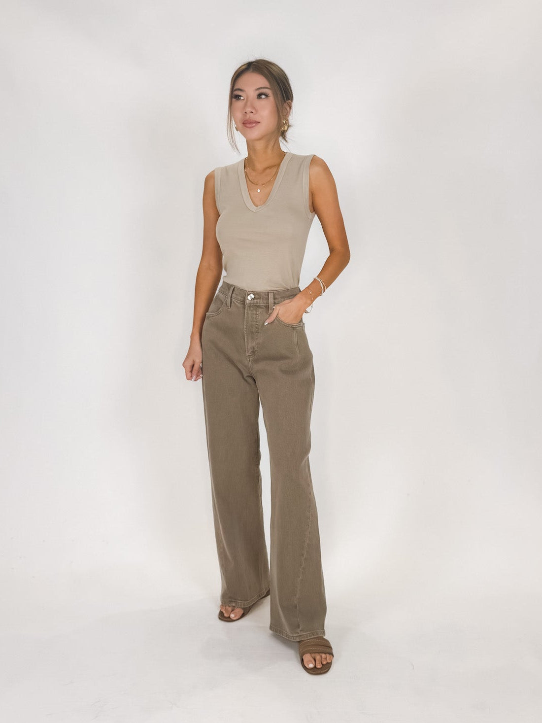 Pistola Kyra Ankle High Rise Bowed Ankle Jean