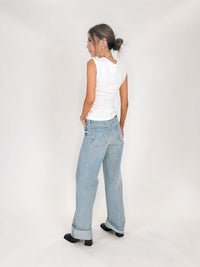 Enza Costa Supima Cotton Sleeveless V Neck Tee