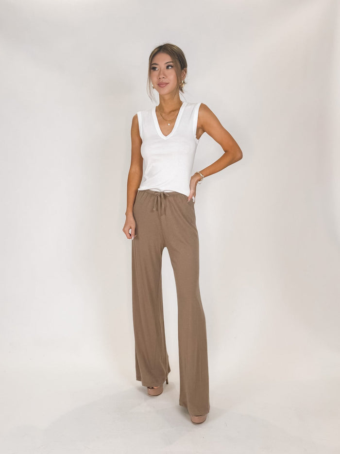 Enza Costa Supima Cotton Sleeveless V Neck Tee