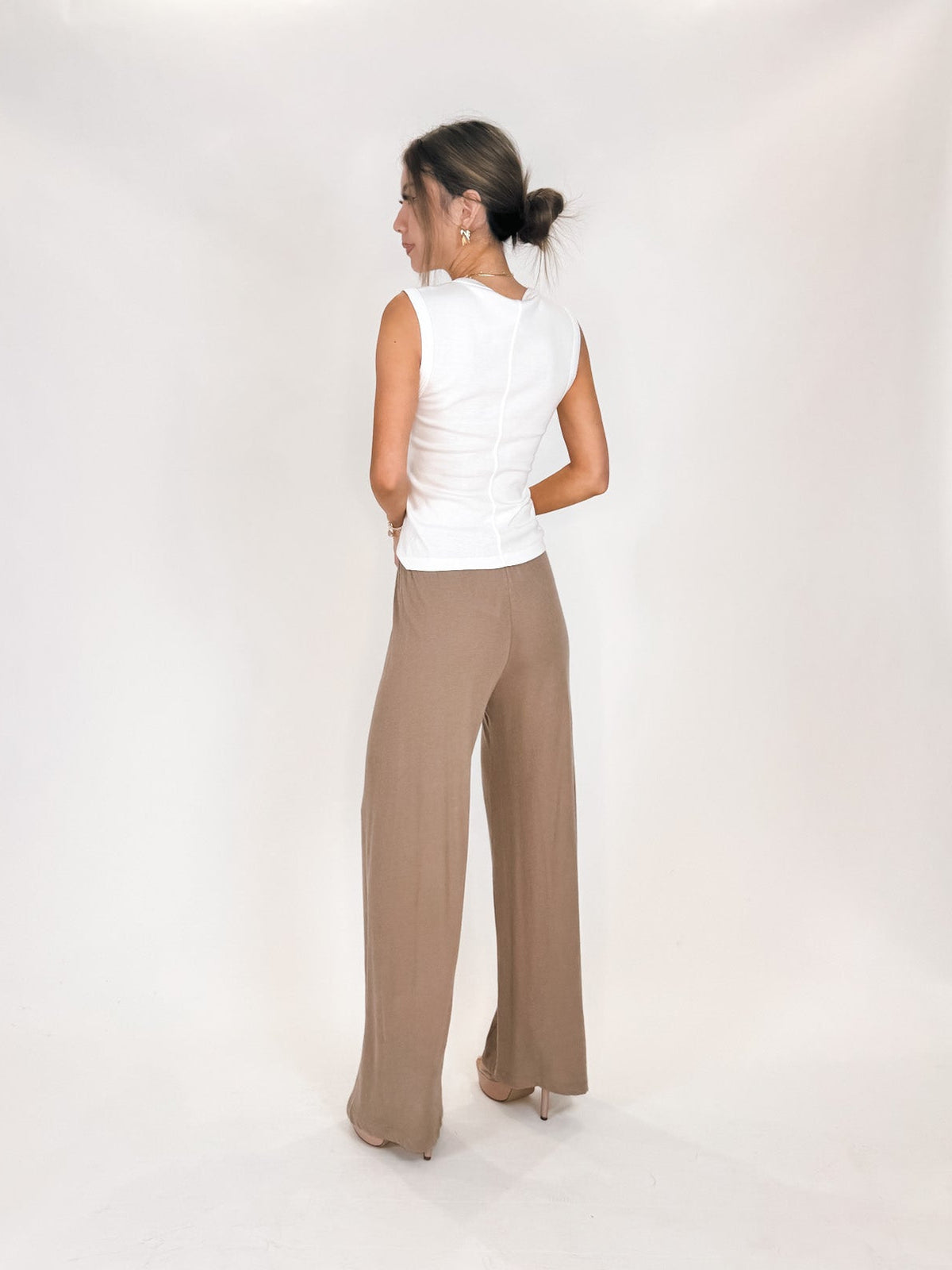 Enza Costa Supima Cotton Sleeveless V Neck Tee