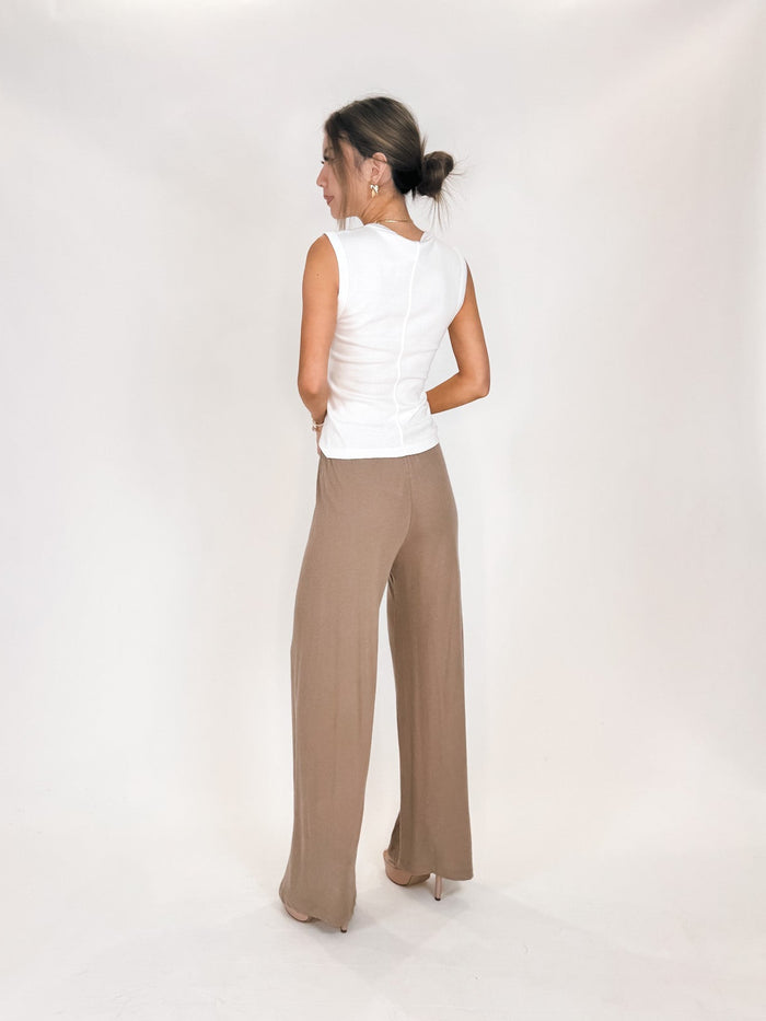 Enza Costa Supima Cotton Sleeveless V Neck Tee