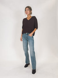 Milio Milano V-Neck 3/4 Sleeve Knit Top