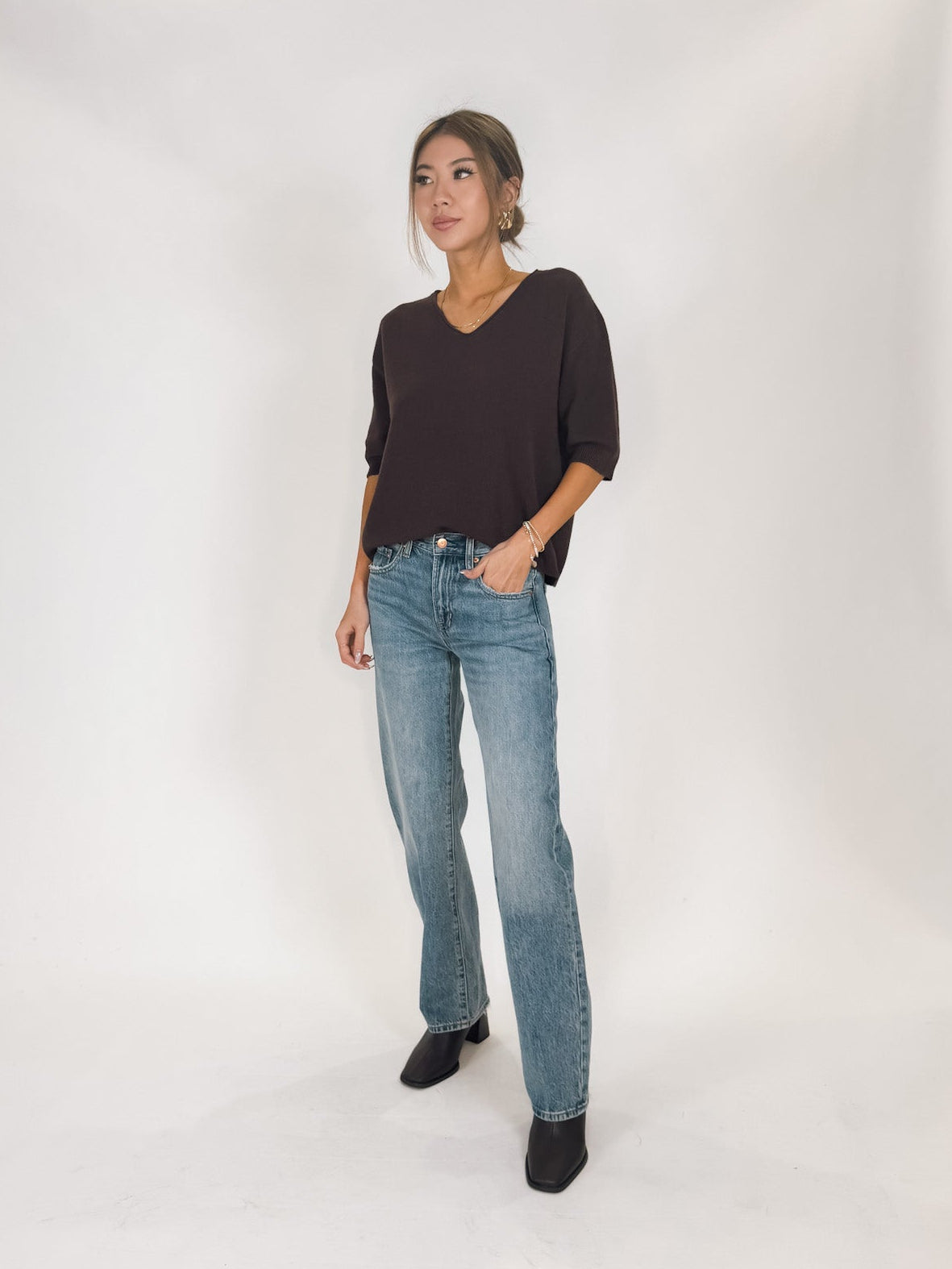 Pistola Lexi Mid Rise Bowed Straight
