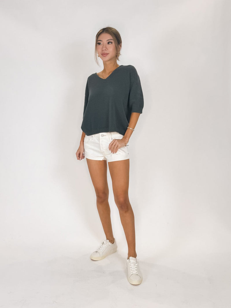 Milio Milano V-Neck 3/4 Sleeve Knit Top