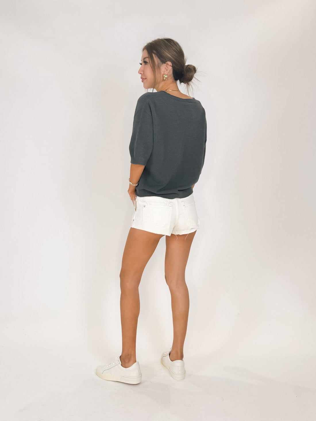 Milio Milano V-Neck 3/4 Sleeve Knit Top
