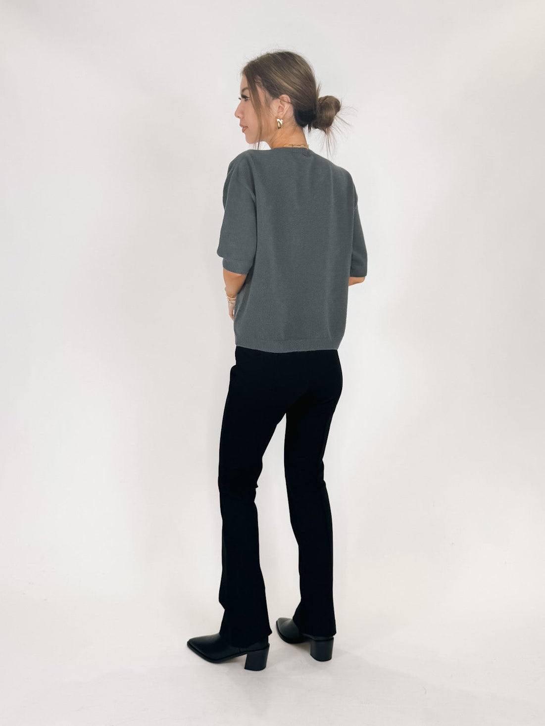 Milio Milano V-Neck 3/4 Sleeve Knit Top