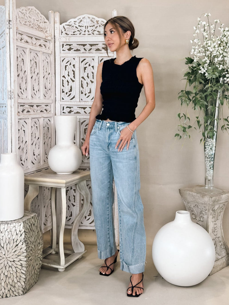 Pistola Kacey Mid Rise Cuffed Boyfriend Jean