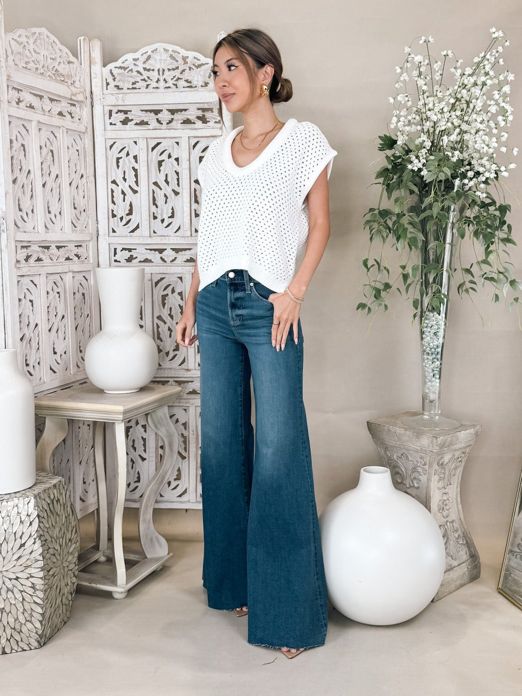 Pistola Izzy Mid Rise Wide Leg Jean