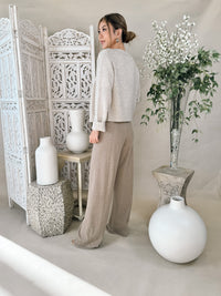 W. Cashmere Laurie Wie-Leg Sweatpants