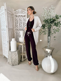 perfectwhitetee Celeste Fleece LS Cardigan