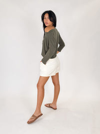 perfectwhitetee Mei Twill Double Pleated Short