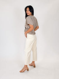 a. ren Isla Shirred Peplum Top