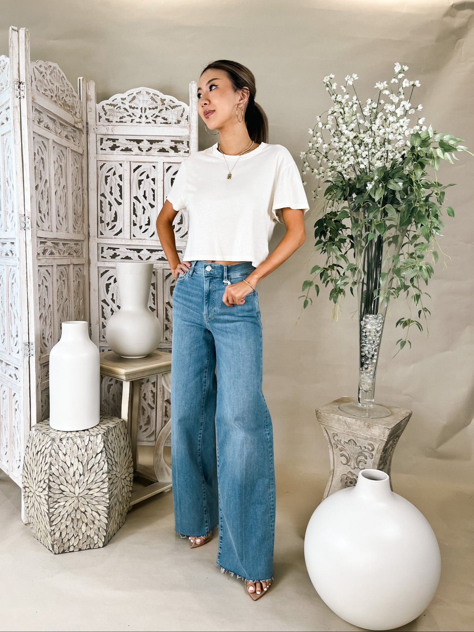 Frame Le Slim Palazzo Raw Fray – Mikinola